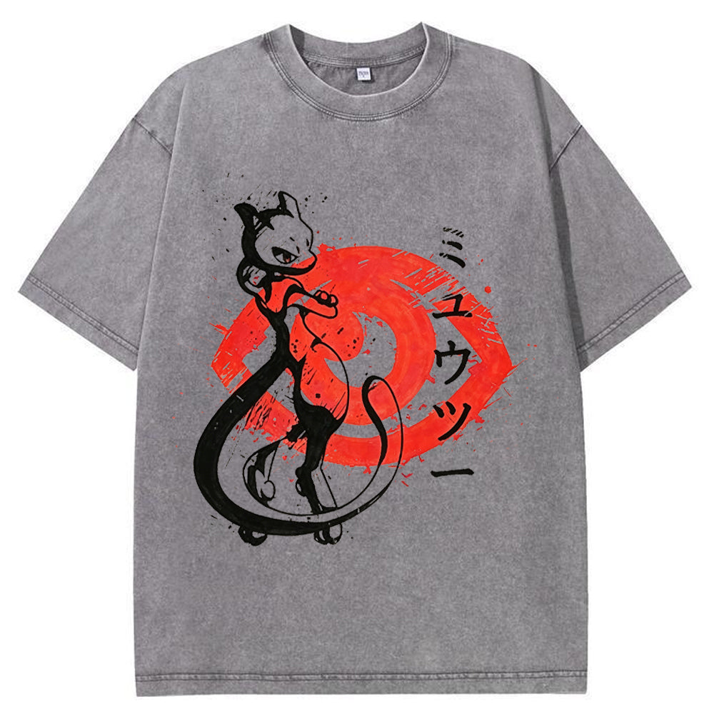 Ink Art Mewtwo Battle Silhouette Tee | Pokemon Anime Main image