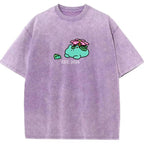 Cute Parent & Kid Meganium Vintage Washed T-Shirt