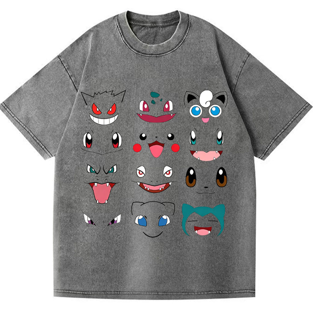 Poké Faces Anime Vintage Tee | Pokemon Secondary image