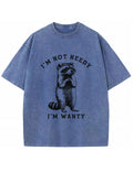 Vintage Washed I'm Not Needy I'm Wanty Raccoon Graphic T Shirt