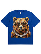 Glam Bear Bling Design Leopard Print T-Shirt