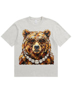 Glam Bear Bling Design Leopard Print T-Shirt