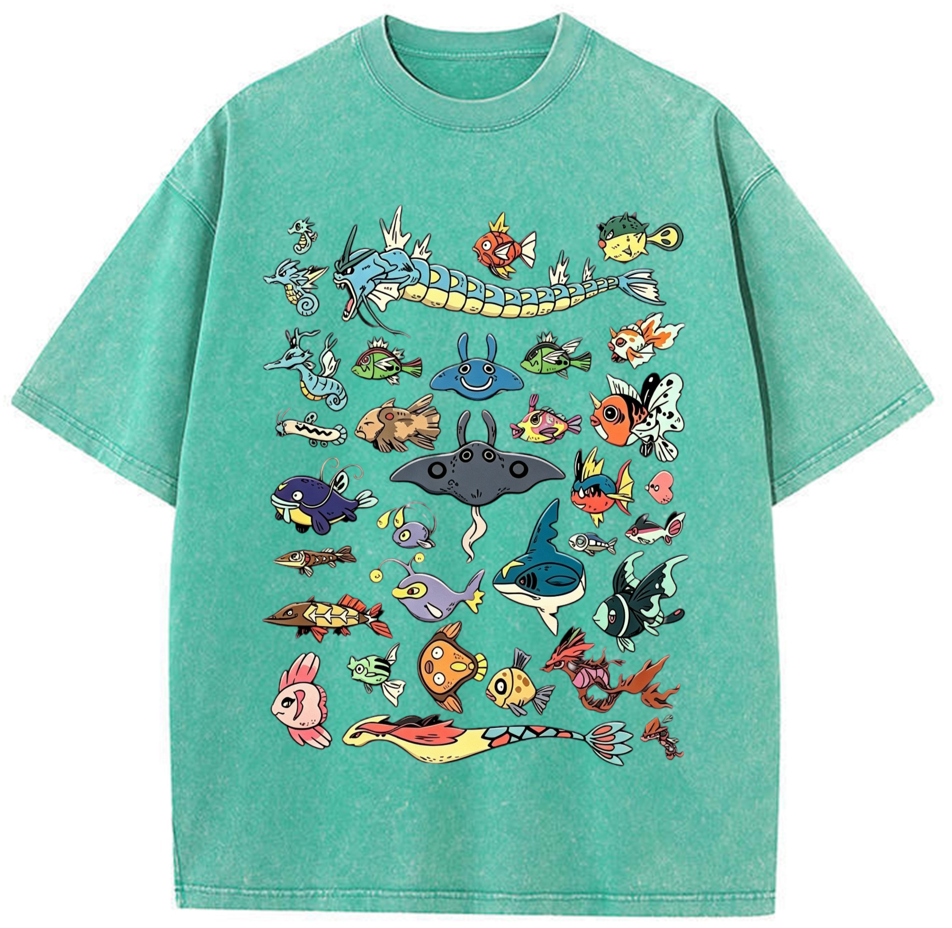 Kanto Aquatic Assortment Unisex Vintage Washed Tee