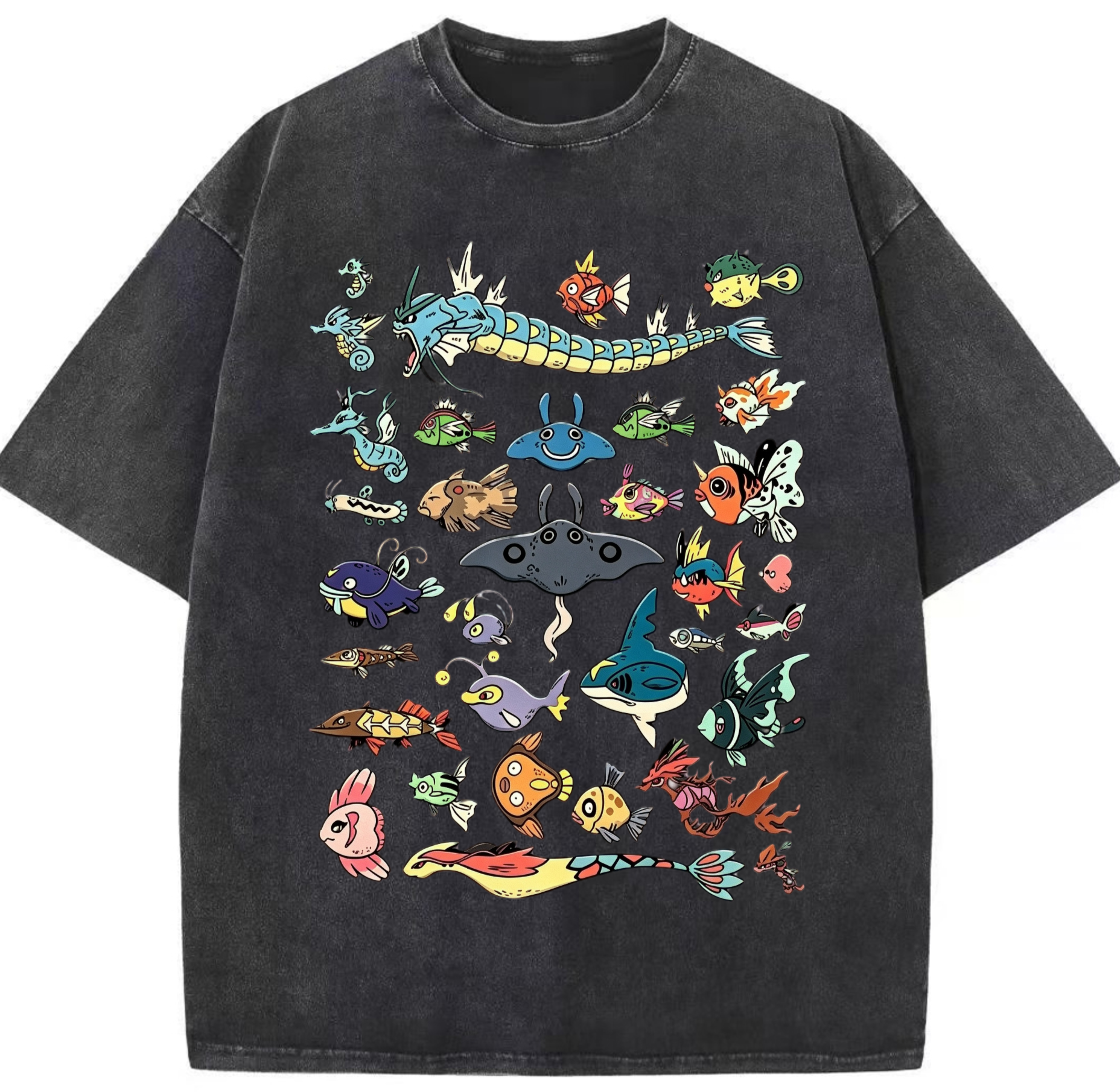 Kanto Aquatic Assortment Unisex Vintage Washed Tee