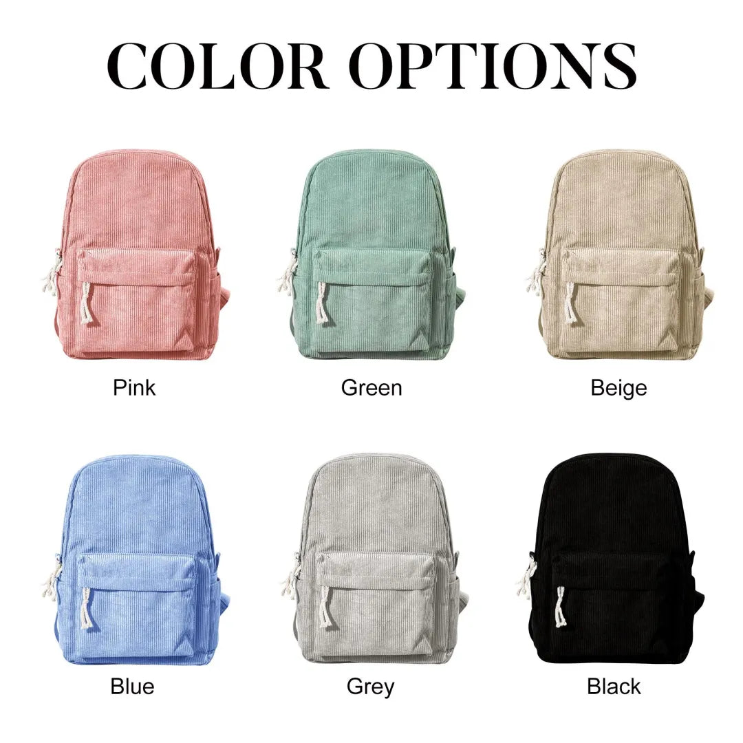 Personalized Corduroy Backpack