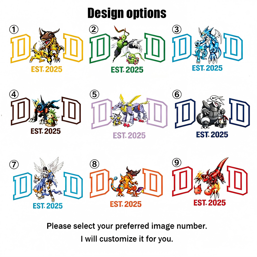 Personalized Digimon Fathers Day Crewneck with EST Year