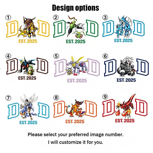 Personalized Digimon Fathers Day Crewneck with EST Year