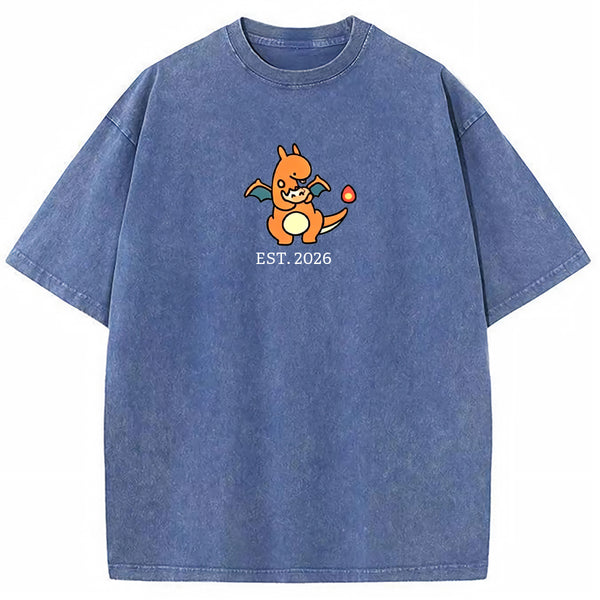 Cute Parent & Kid Charizard Vintage Washed T-Shirt