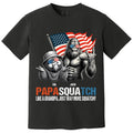 Personalized Papasquatch - Bigfoot Merica Rock American Flag T-Shirt