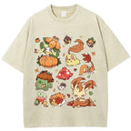 Vintage Washed Fall Autumn PKM Halloween Graphic T Shirt