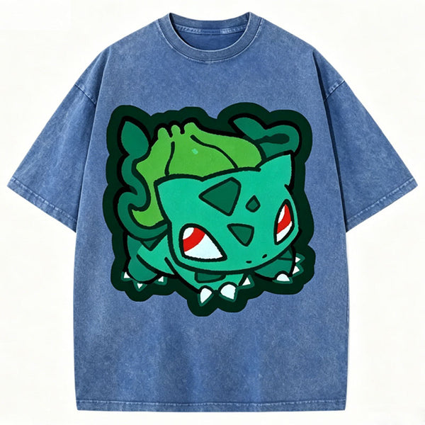 Cute Bulbasaur Unisex Vintage Washed Tee
