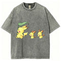 Cute Pikachu Trio Unisex Vintage Washed Tee