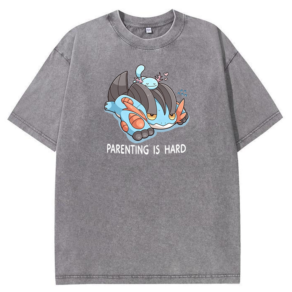 Parenting Is Hard Mudkip Parent Vintage Washed T-Shirt