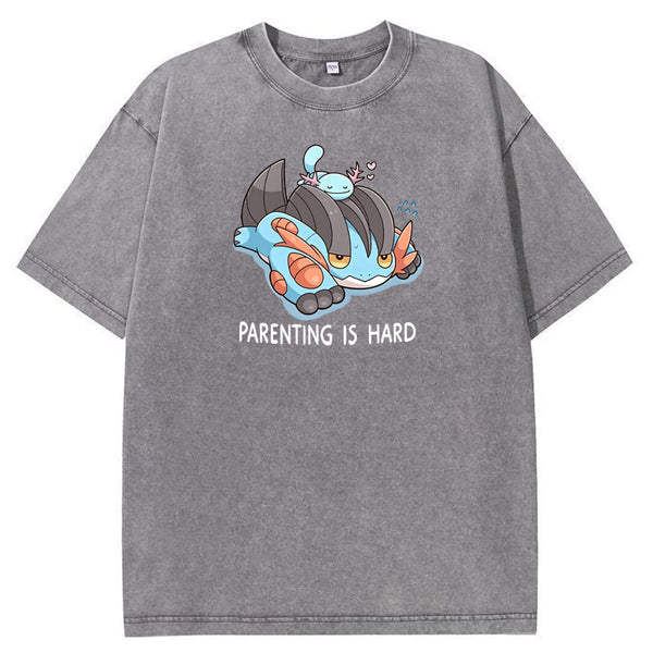 Parenting Is Hard Mudkip Parent Vintage Washed T-Shirt