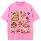 Vintage Washed Fall Autumn PKM Halloween Graphic T Shirt