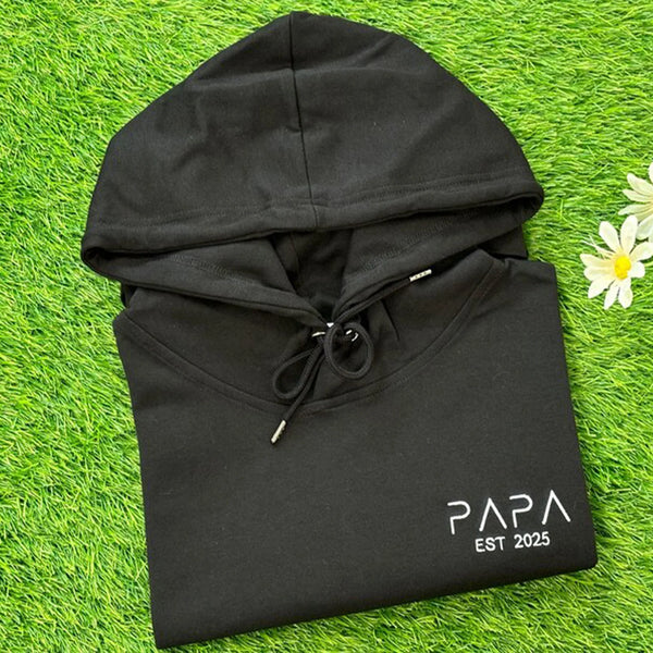 Personalized Papa Embroidered Sweatshirt | New Dad Gift & Father's Day Present