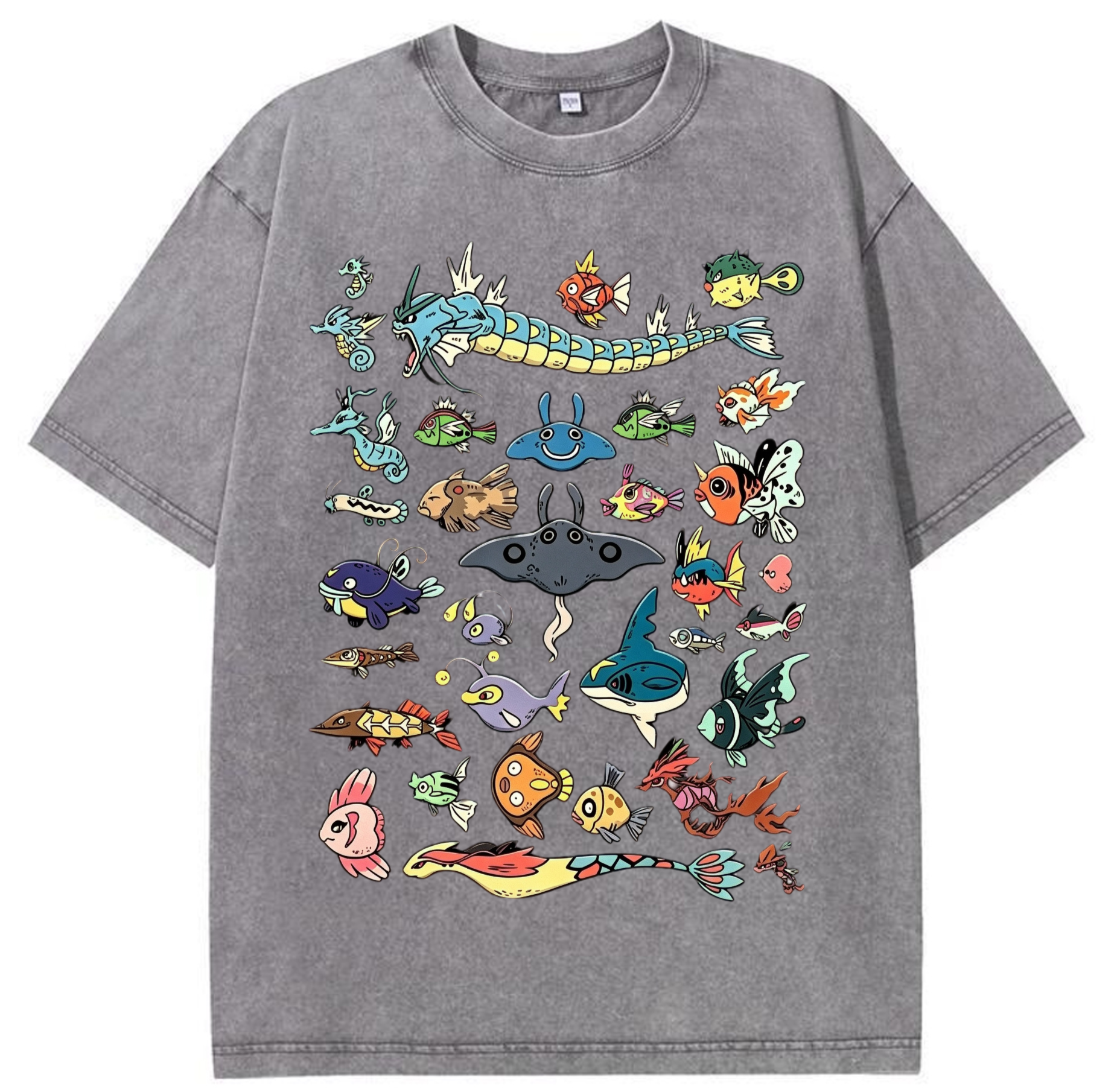 Kanto Aquatic Assortment Unisex Vintage Washed Tee