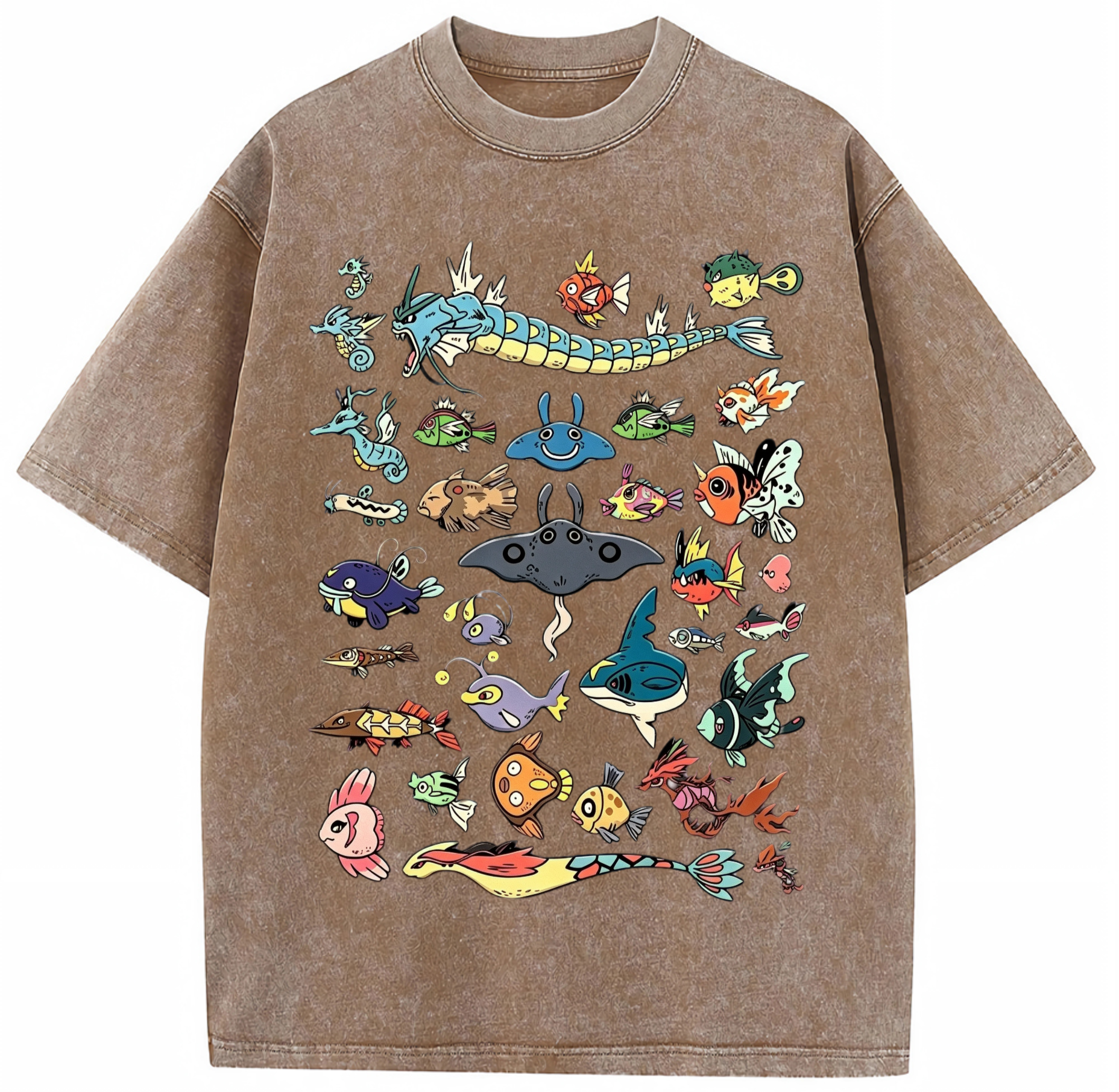 Kanto Aquatic Assortment Unisex Vintage Washed Tee