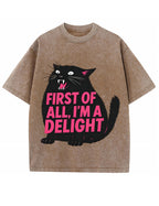 Funny Sarcastic Cat Oversized Casual T-Shirt