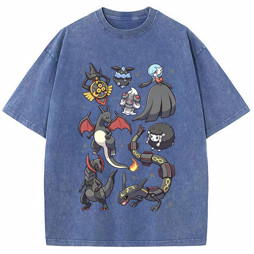 Black Dark Dragon Evolution Squad Cartoon Tee | Pokemon Anime