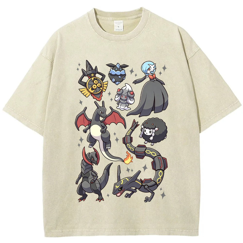 Black Dark Dragon Evolution Squad Cartoon Tee | Pokemon Anime