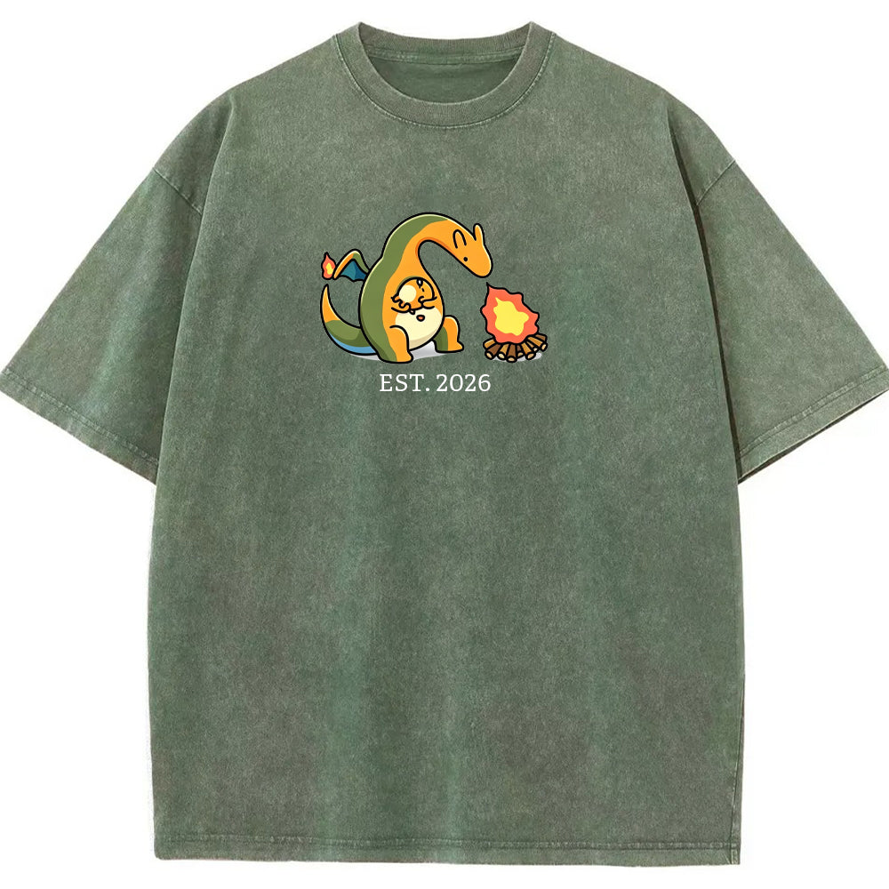 Cute Parent & Kid Charizard Vintage Washed T-Shirt Secondary image