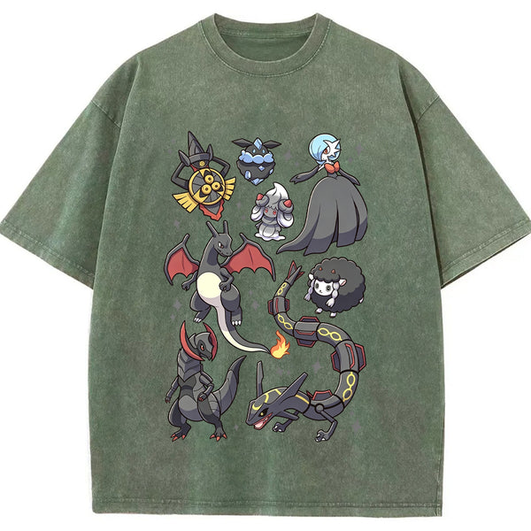 Black Dark Dragon Evolution Squad Cartoon Tee | Pokemon Anime
