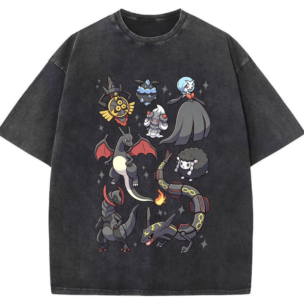 Black Dark Dragon Evolution Squad Cartoon Tee | Pokemon Anime Main image