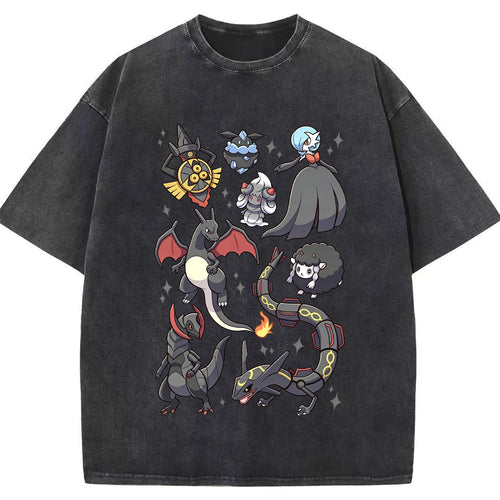 Black Dark Dragon Evolution Squad Cartoon Tee | Pokemon Anime