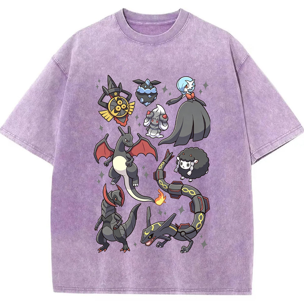 Black Dark Dragon Evolution Squad Cartoon Tee | Pokemon Anime