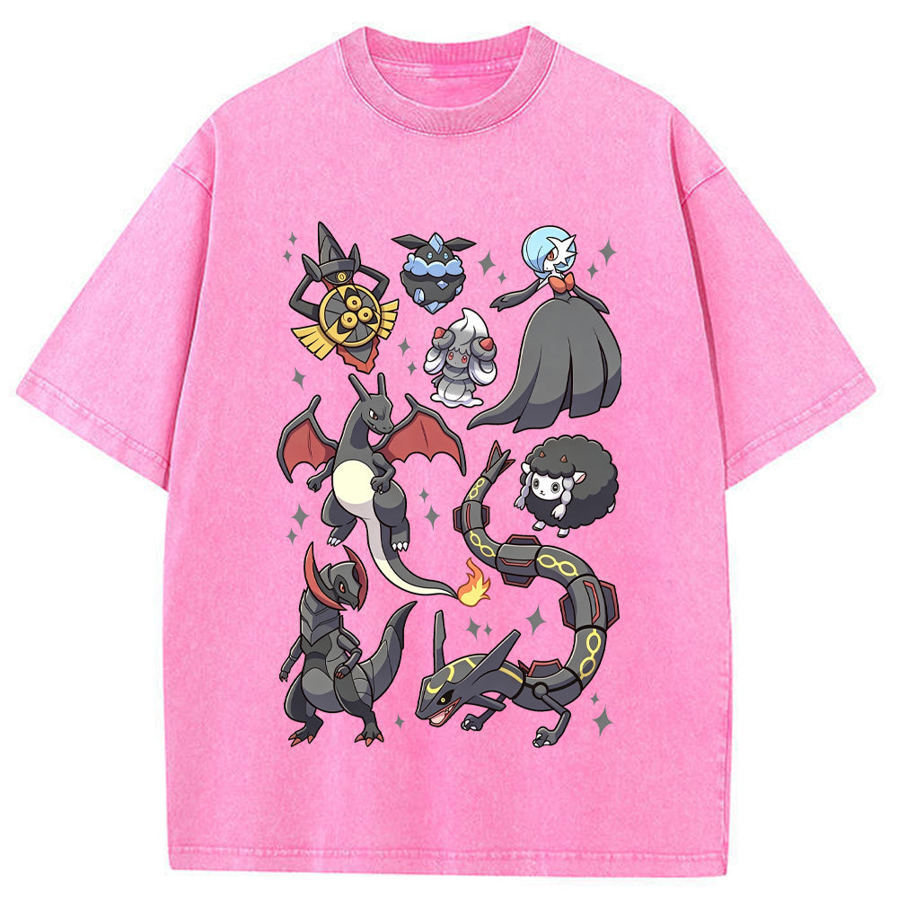 Black Dark Dragon Evolution Squad Cartoon Tee | Pokemon Anime