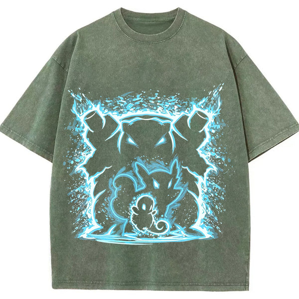 Cosmic Squirtle Evolution Galaxy Neon Vintage Tee | Pokemon Anime