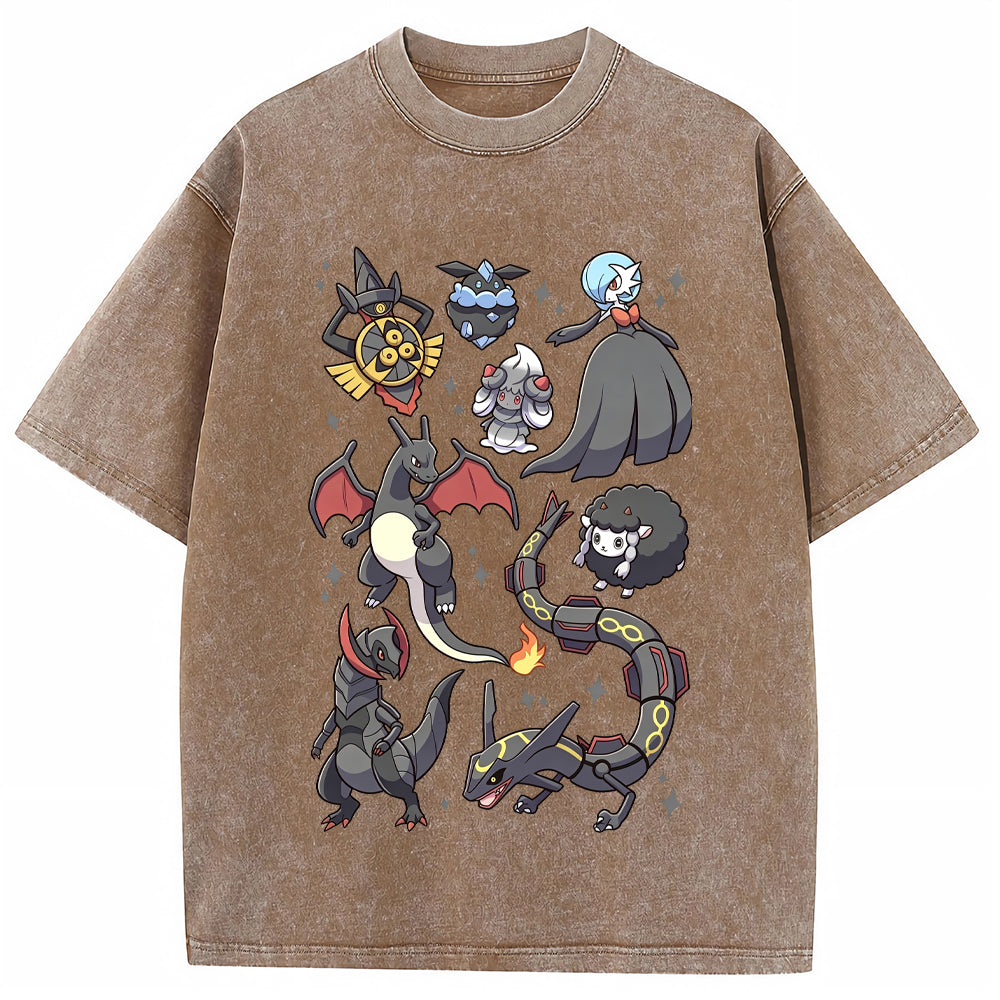 Black Dark Dragon Evolution Squad Cartoon Tee | Pokemon Anime