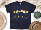 Custom Poke Dad Shirt, Personalized Kids Names, Father's Day Gift Tee
