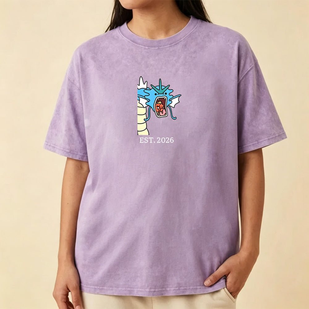 Cute Parent & Kid Gyarados Vintage Washed T-Shirt Secondary image