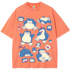 Snorlax Multi Pose Cute Cartoon Tee | Pokemon Anime