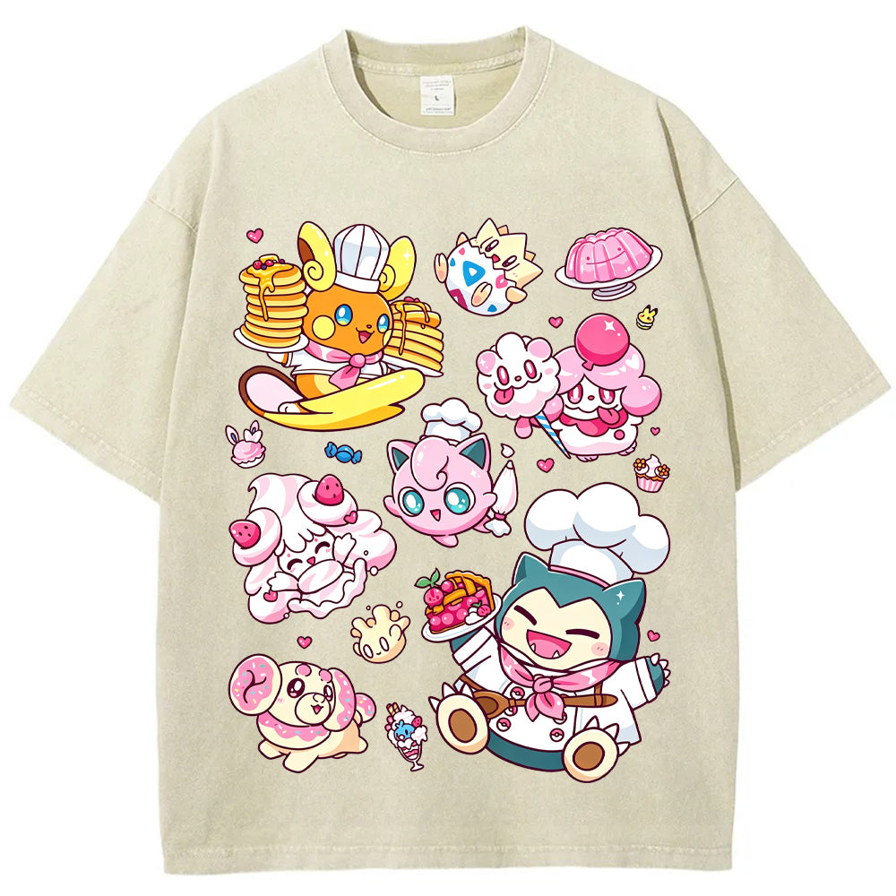 Sweet Pastry Chef Pokemon Cartoon Tee | Pokemon Anime