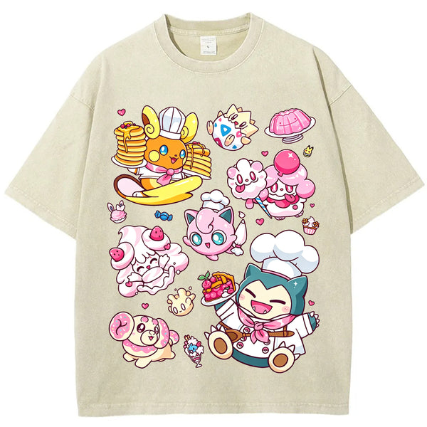 Sweet Pastry Chef Pokemon Cartoon Tee | Pokemon Anime