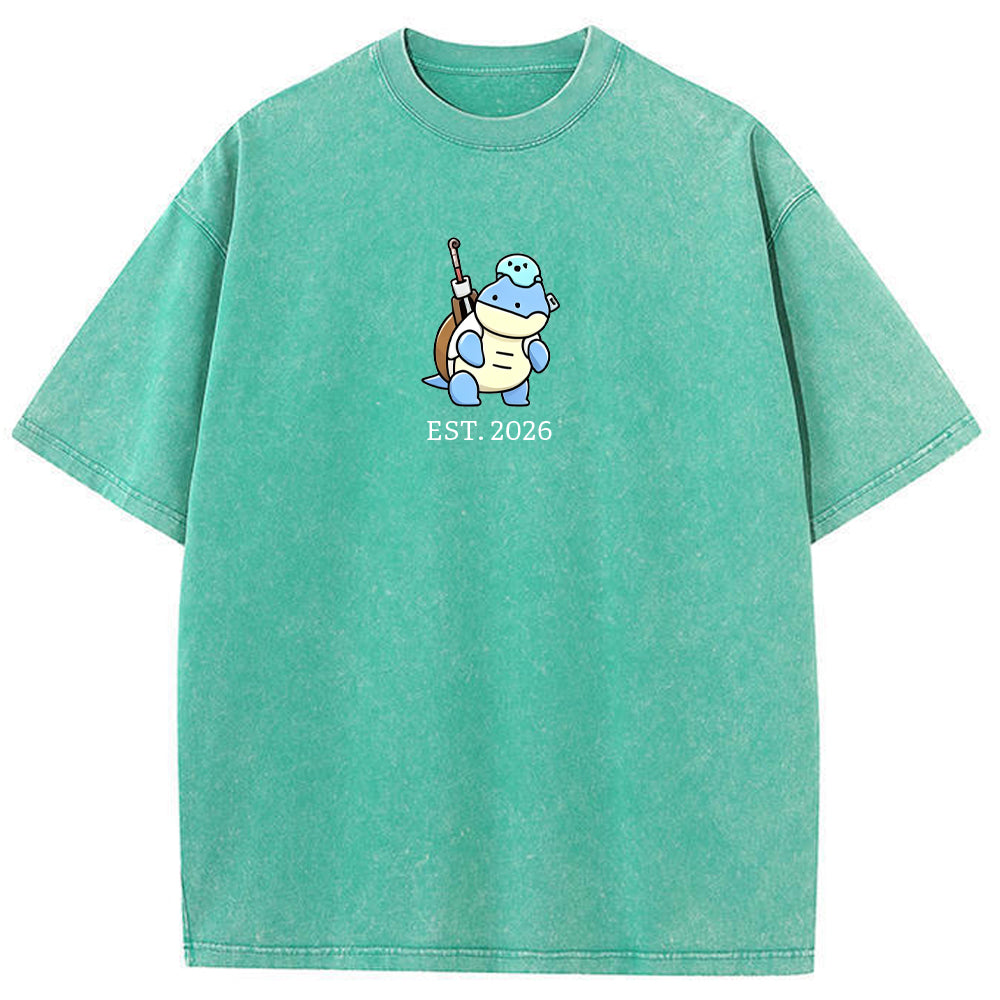 Cute Parent & Kid Blastoise Vintage Washed T-Shirt