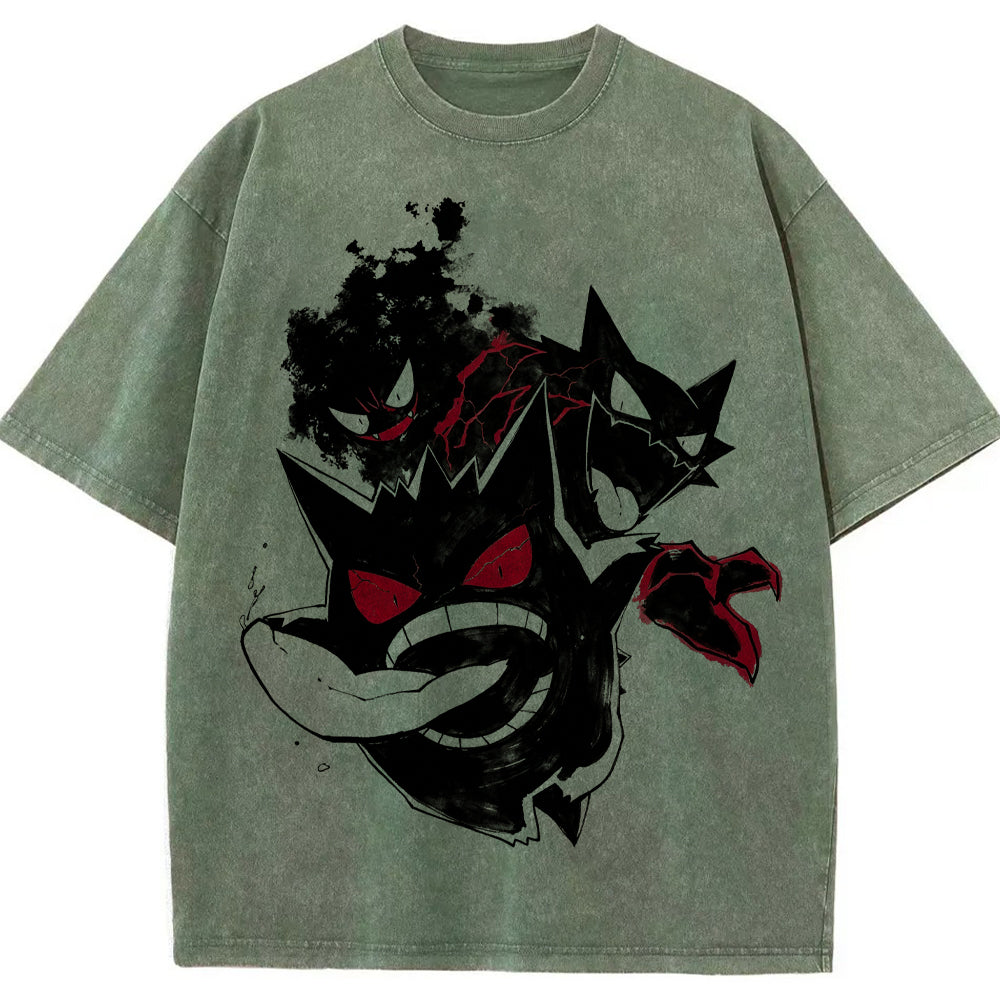 Ink Smoke Gengar Evolution Tee | Pokemon Anime
