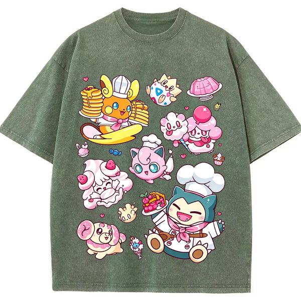 Sweet Pastry Chef Pokemon Cartoon Tee | Pokemon Anime