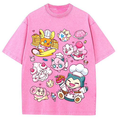 Sweet Pastry Chef Pokemon Cartoon Tee | Pokemon Anime