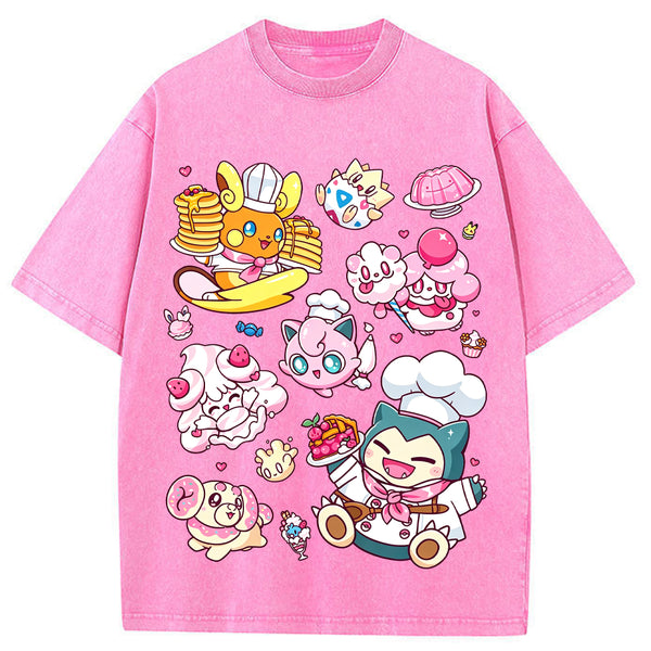 Sweet Pastry Chef Pokemon Cartoon Tee | Pokemon Anime
