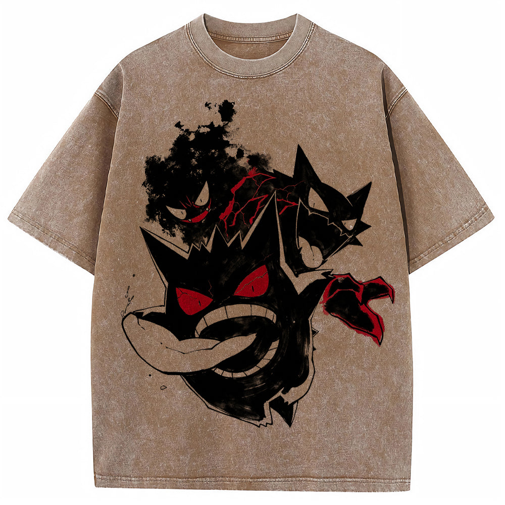Ink Smoke Gengar Evolution Tee | Pokemon Anime