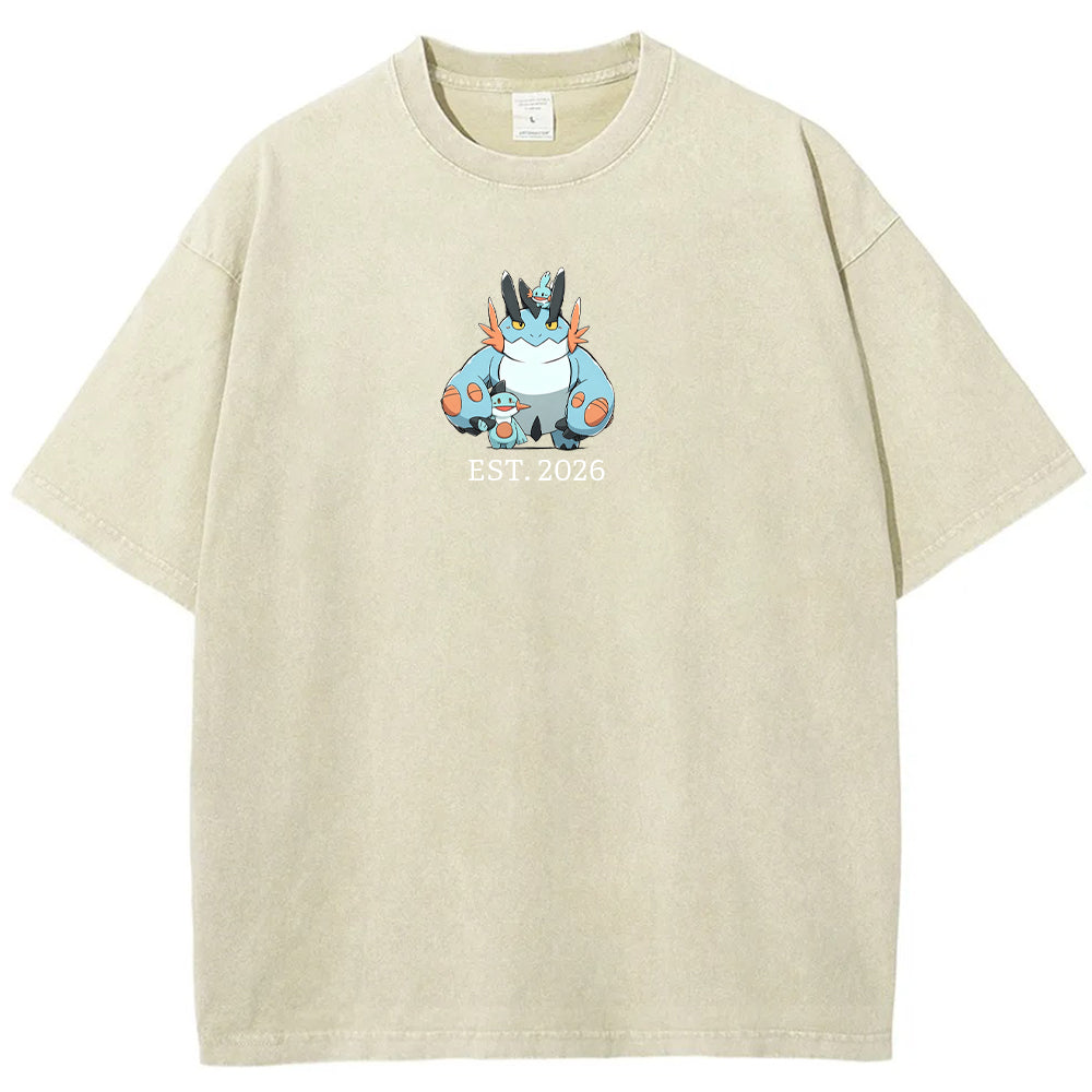 Cute Parent & Kid Swampert Vintage Washed T-Shirt Secondary image