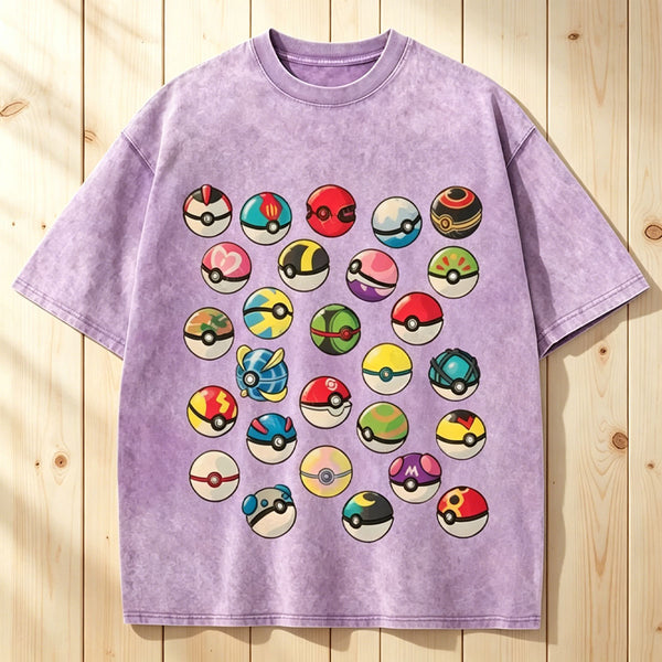 Pokeball Collection Unisex Vintage Washed Tee