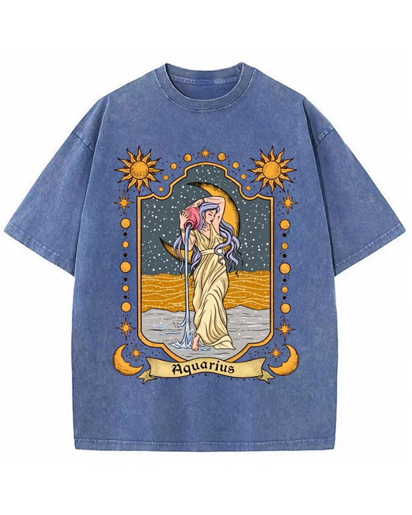 Aquarius Celestial Graphic T-Shirt
