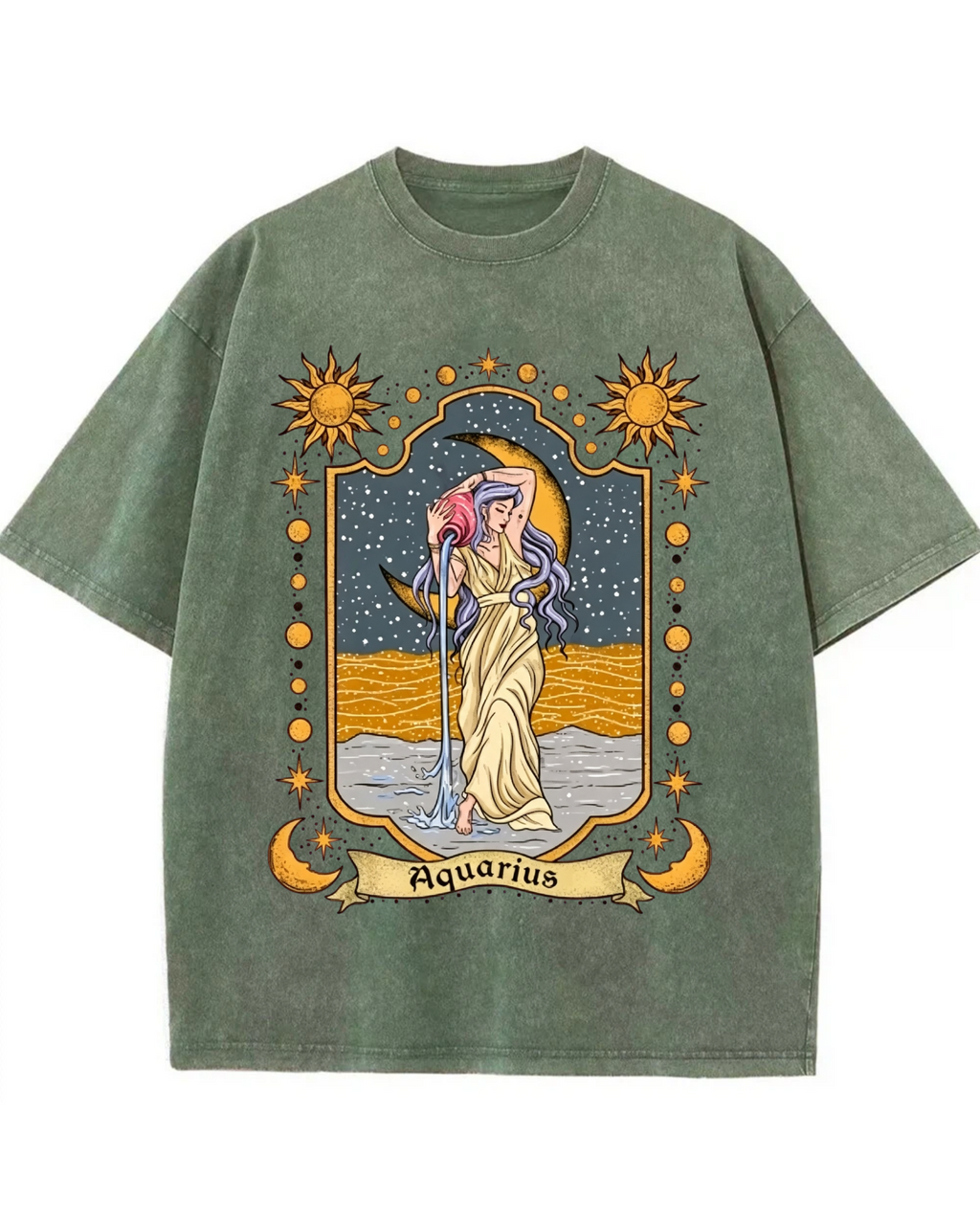 Aquarius Celestial Graphic T-Shirt