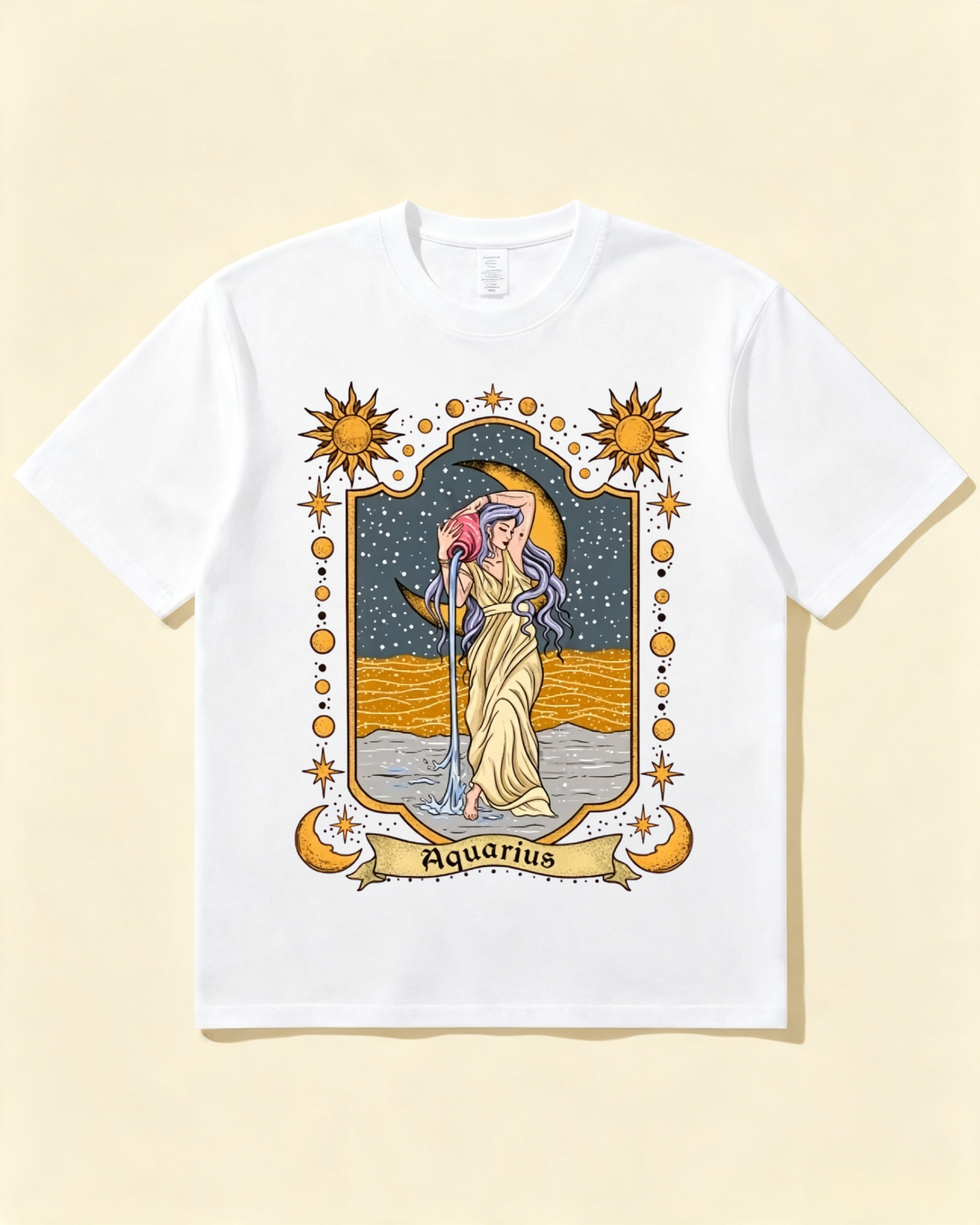 Aquarius Celestial Graphic T-Shirt