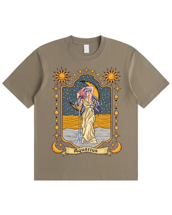 Aquarius Celestial Graphic T-Shirt